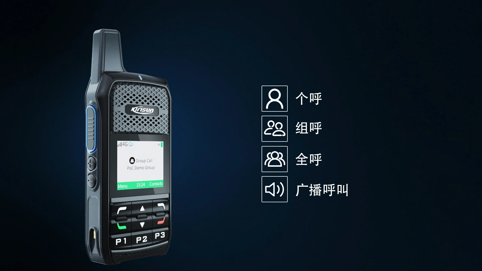 科立讯 T350 4G公网对讲机 多种语音呼叫模式